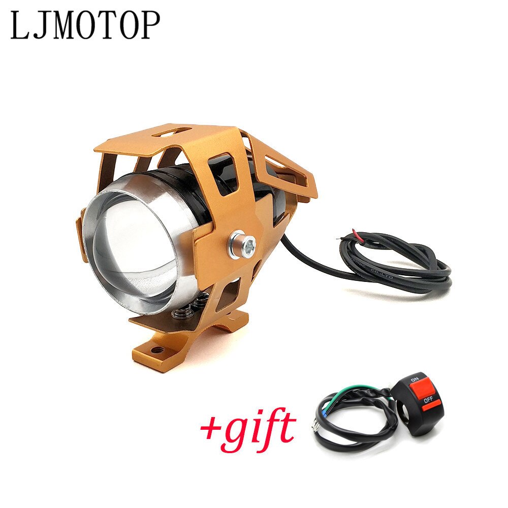 Motorcycle LED headlights U5 12V Decorative lamp Spotlight For HONDA CB650R CBF1000/A CB600F CBF600/SA CB125R CBR600F: A-Gold-One