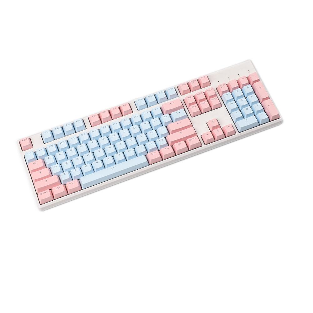 YMDK Double Shot 104 Miami PBT Shine Through OEM Profile Keycap set Suitable For MX Switches Mechanical Keyboard