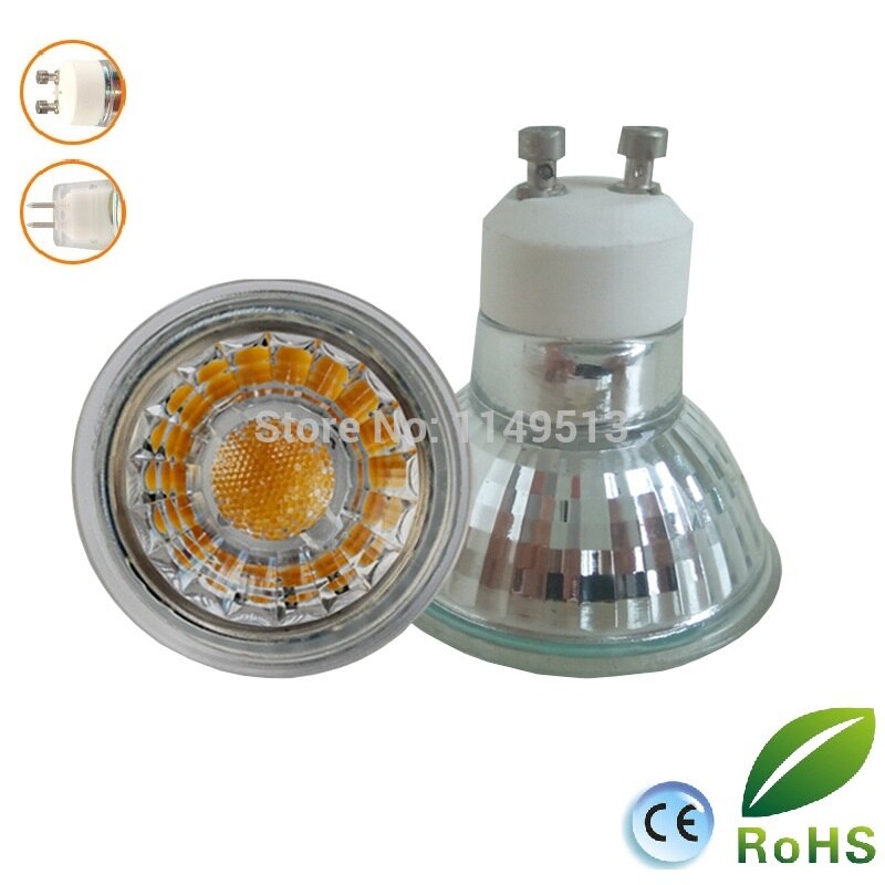 10pcs/lot dimmable GU10 MR16 LED Spotlight 3W 5W Glass body 230v dimmable COB LED Spotlight bulb