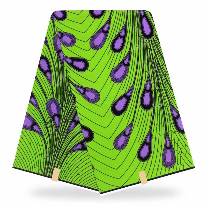 ESEWING Ankara African Wax Print Fabric 100% Cotton 6 Yards Sewing Material For Dress Ghana Nigeria Wax Fabric 27: 3