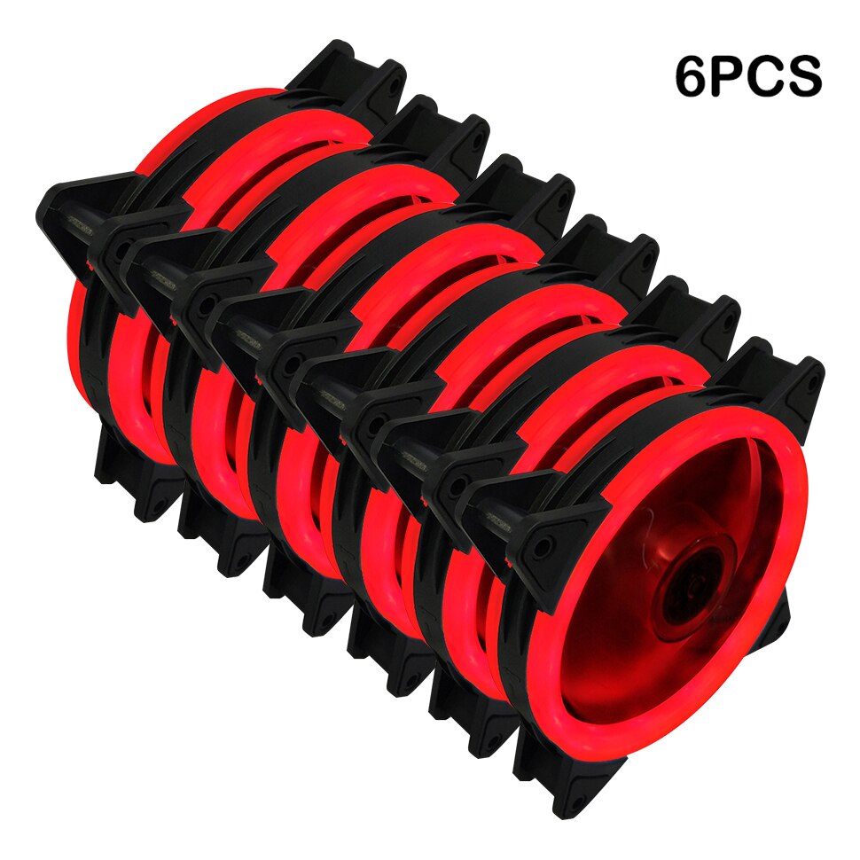 Redstorm cooler fans computer fan cooling 120mm case fan pc case cooler master rgb køling computer fans til computer pc: 6 stk rød farve