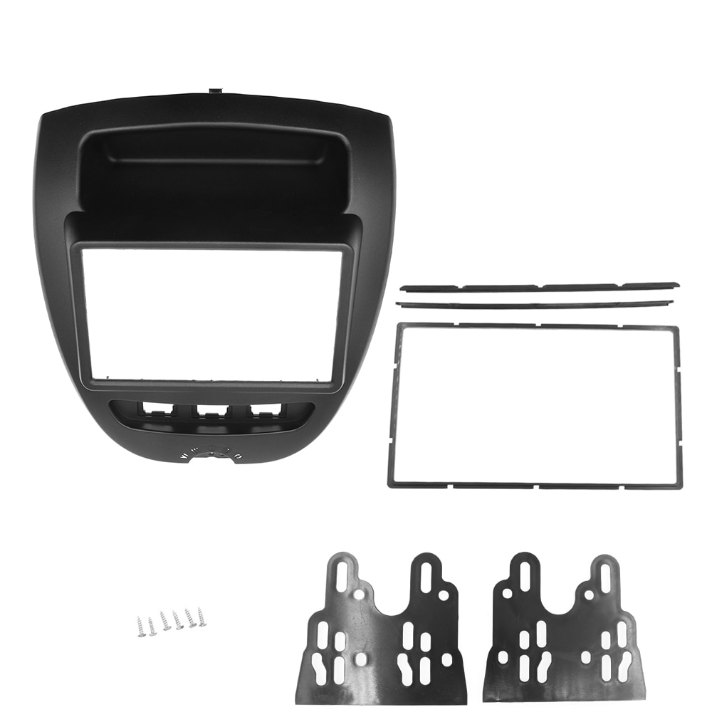 Double 2 Din Car Radio Frame Voor Toyota Aygo Citroen C1 Peugeot 107 2005 Fascia Dash Kit Dvd radio Panel Stereo Cover