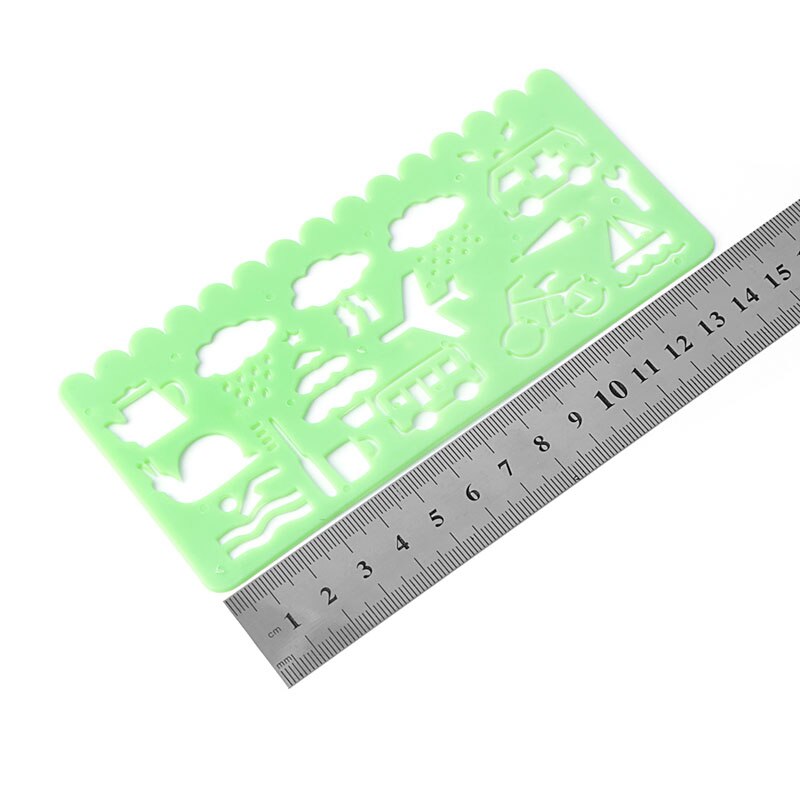 4x Plastic Animals Vehicles Instruments Stencil Set For Kids Art Painting G92E