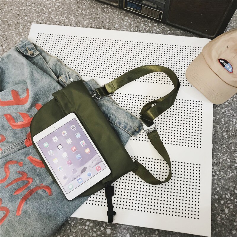 Brust Tasche für Frauen Wasserdichte Nylon Schulter Tasche Hüfte hüpfen Streetwear Funktionale Studenten Harajuku Stil