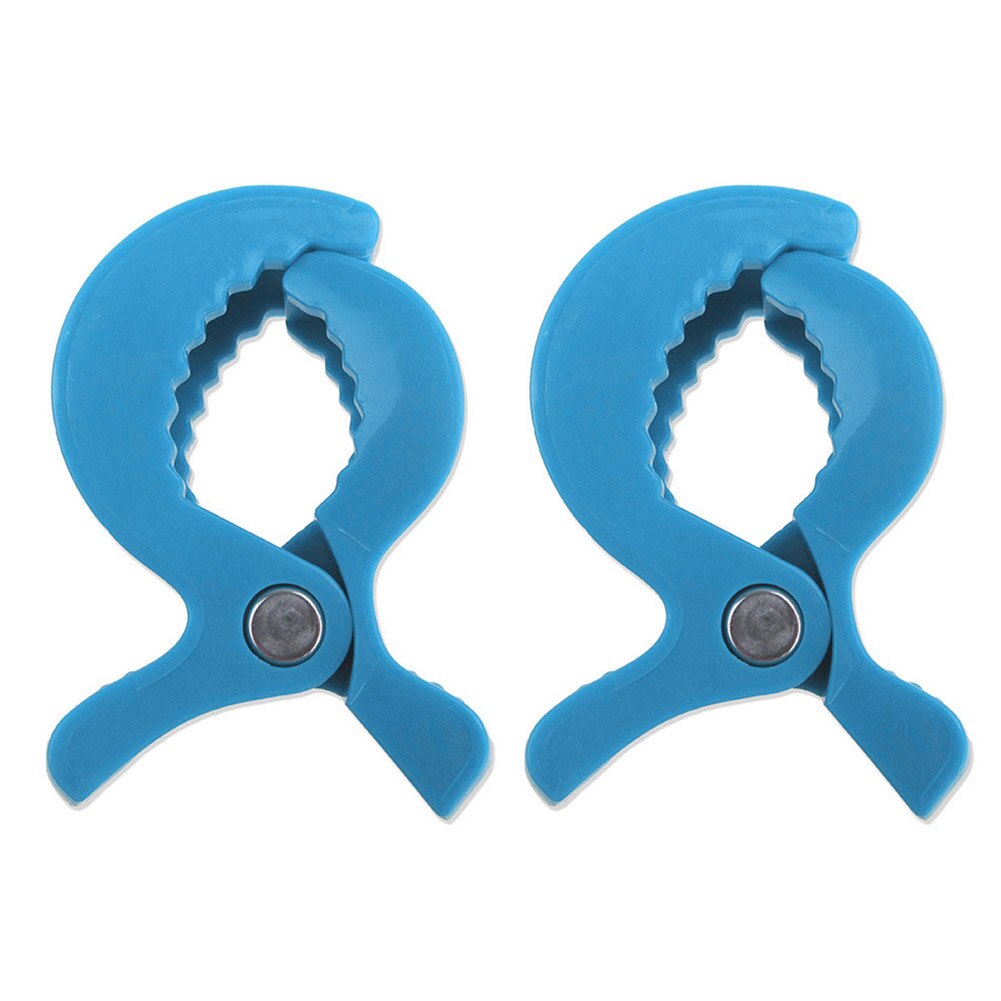 Pinza de cocodrilo para cochecito de bebé, 2 uds., Clip portátil para cochecito, gancho para asiento de coche de bebé, Clips, accesorios de cochecito de bebé: Azul