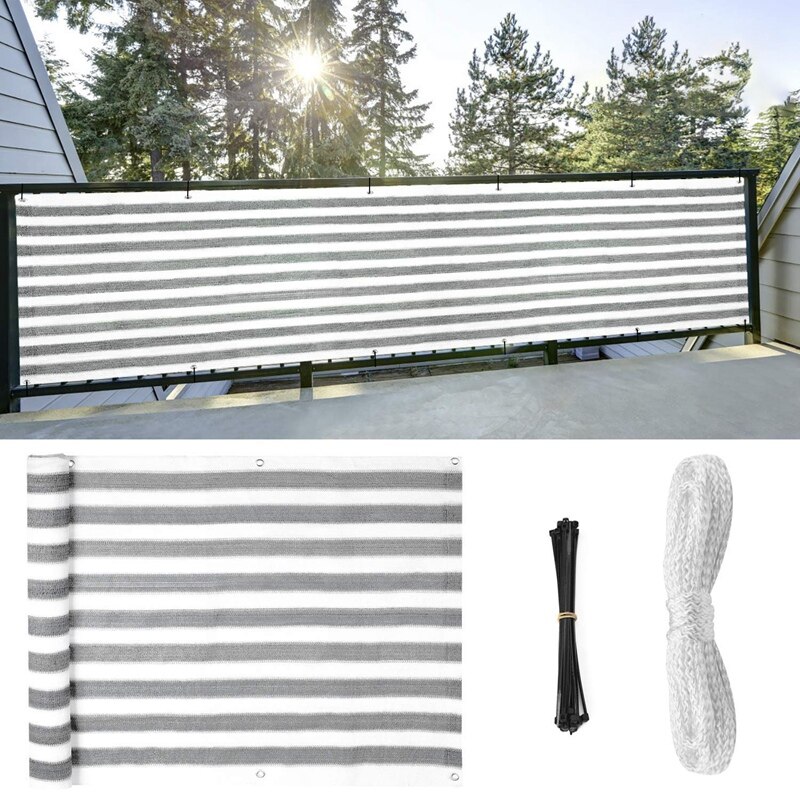 Fence Privacy Sn, 0.9Mx 5M Ft Grid Fence Windshield Porch, Outdoor, Backyard, Patio, Balcony Sun Visor, UV Protection, Weath