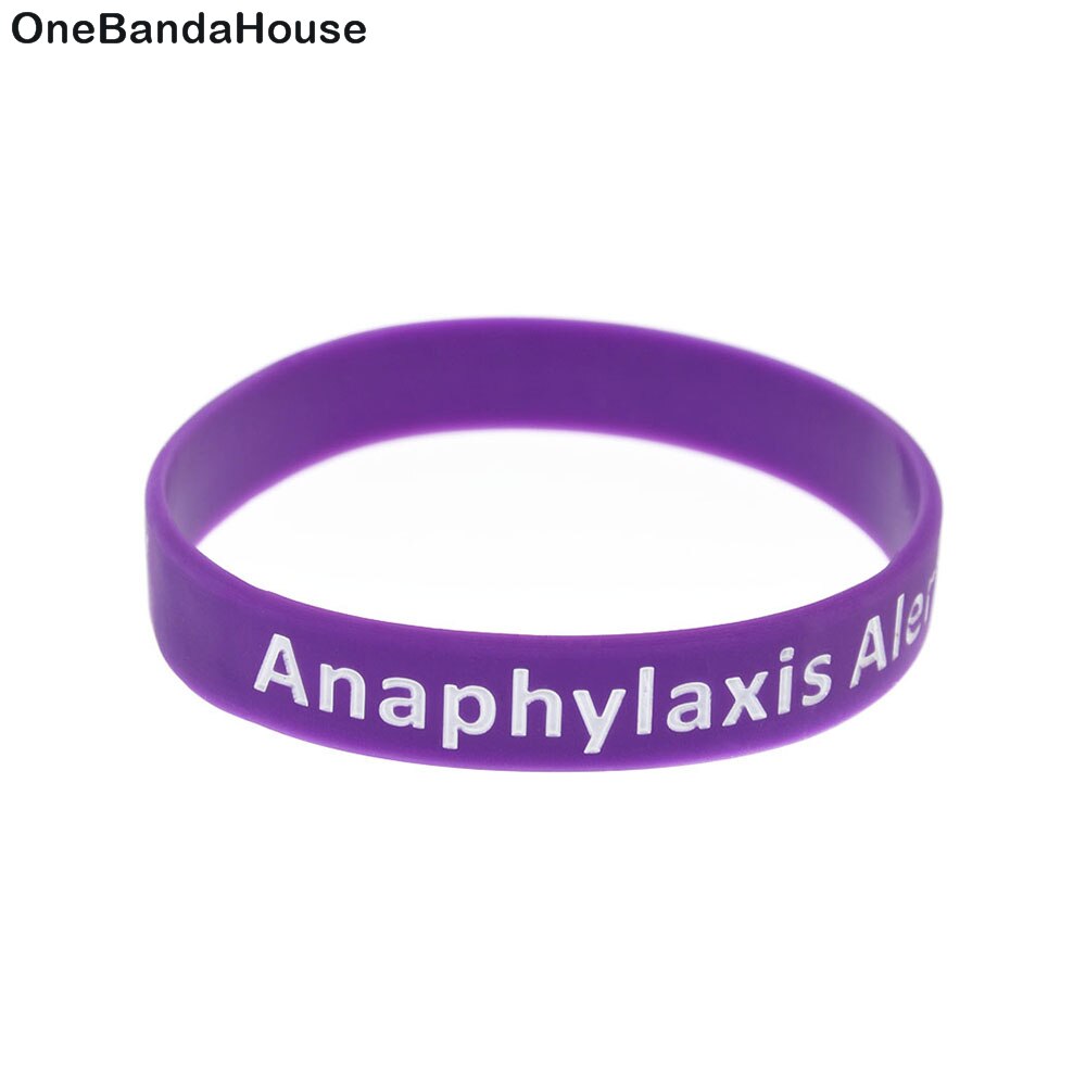 Obh 1Pc Anafylaxie Alert Silicone Rubber Armband Volwassen Grootte Ingeslagen Logo