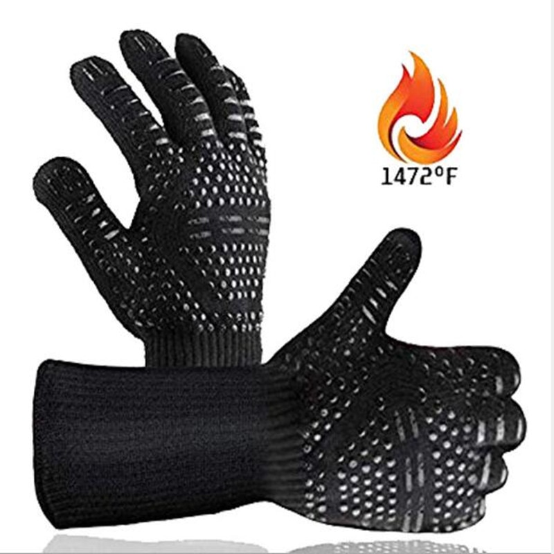1 Paar Bbq Handschoenen 300-500 Celsius Extreme Hittebestendige Siliconen Magnetron Keuken Handschoenen Koken Grill Barbecue Oven Handschoenen