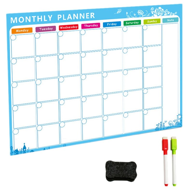 Tableau Calendrier Effaçable à Sec – Planning Quotidien, Tâches, Anniversaires – Tableau Blanc Organisateur 15,1x22 Cm