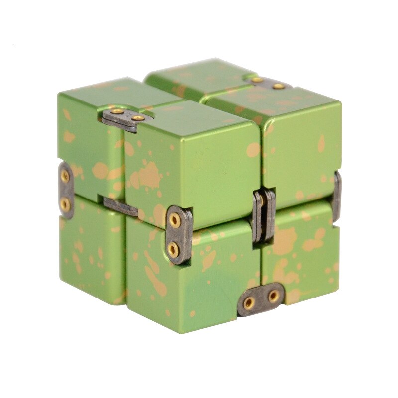 Magic Cube Puzzle Release Stress Cube Aluminum Alloy Infinite Cube Premium Metal Deformation Stress Reliever For EDC Anxiety: green