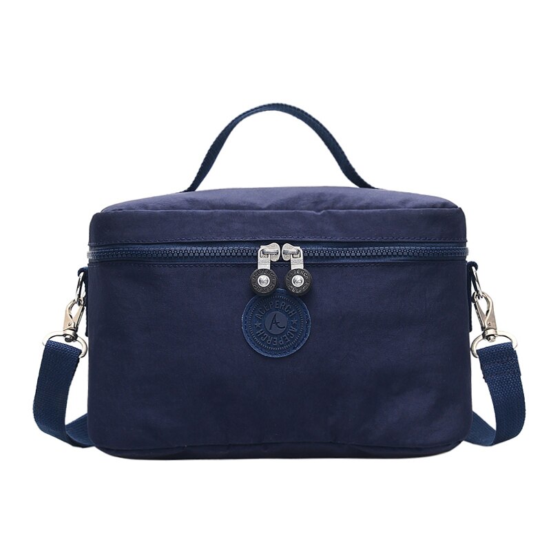 ACEPERCH Women Original Lunch Bags Kids Thermal Cooler Food Insulated Nylon Box Tote Bag Girl Waterproof Travel Lunch Cases Bag: Blue
