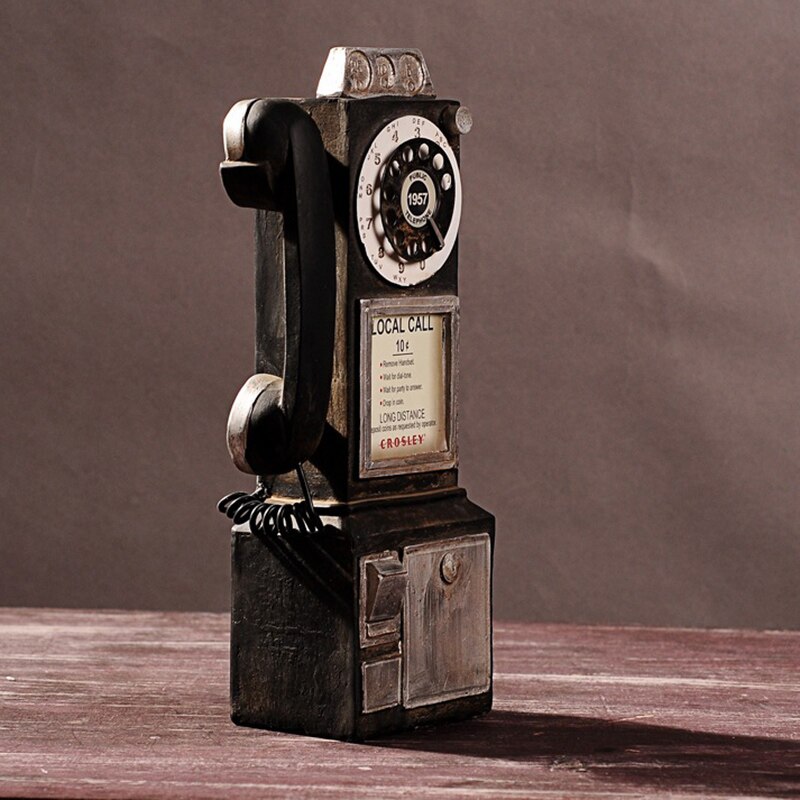 Ornamento de decoración para el hogar, modelo de teléfono Retro giratorio de aspecto clásico, Dial de pago, caseta, SP99