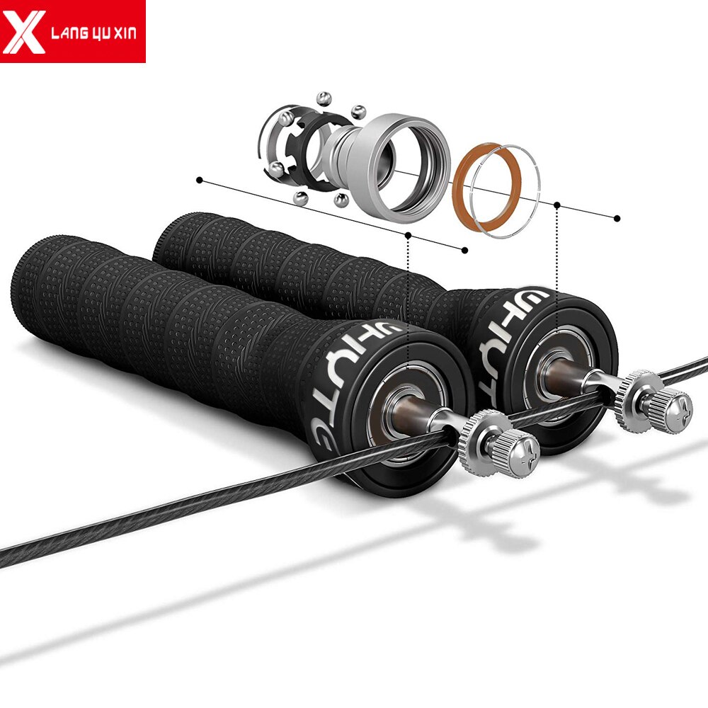 Crossfit treningsutstyr hoppe hoppetau hastighet tau ekstra hastighet kabel kulelager anti-skli håndtak hastighet hoppe hoppe tau