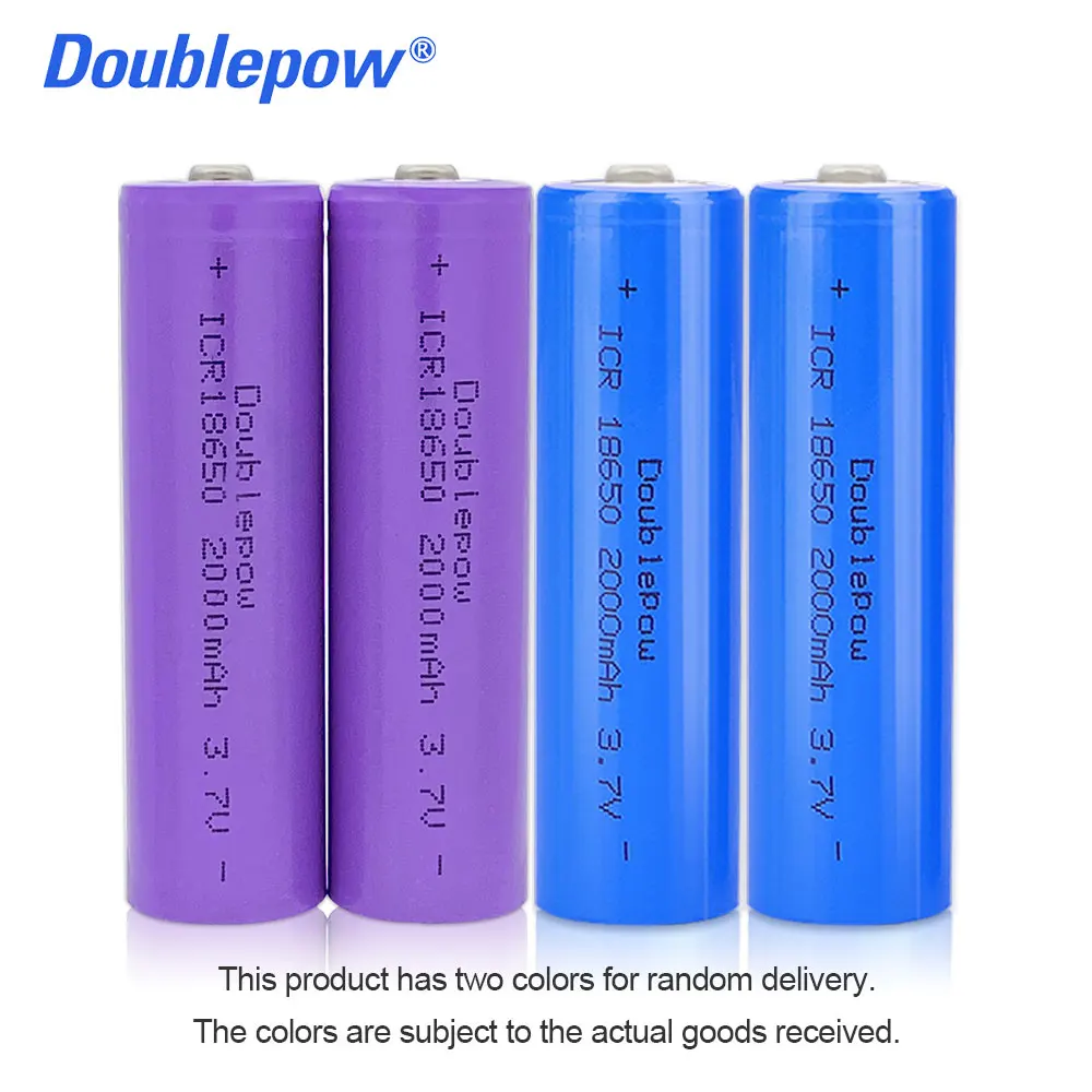 2PCS 100% Original 18650 3.7v 2000mah 18650 Rechargeable Lithium Battery for Flashlight Batteries