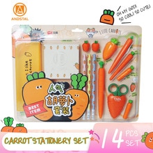 Andstal Super Cool Cute Carrot Stationery Set Kawaii stationary set for school supplies kids box
