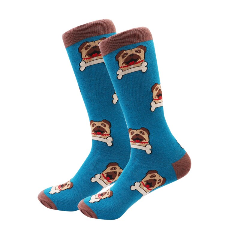 Glade sokker bomull soft sox vakker lama hund kurve menn morsomme kvinner damer jenter kunst: Hvit