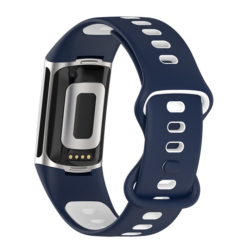 Vervanging Band Voor Fitbit Lading 5 Band Siliconen Polsband Voor Fitbit Lading 5 Smart Horloge Lading 5 Band Polsband: xyst-blue white