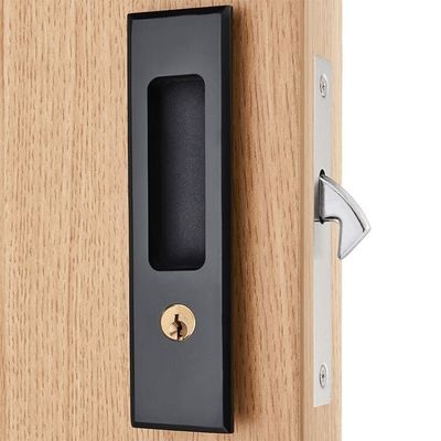 5 Stijlen Schuifdeur Lock Interieur Badkamer En Toilet Lock Haak Onzichtbare Bewegen Deur Lockset Met Sleutels: WHITE