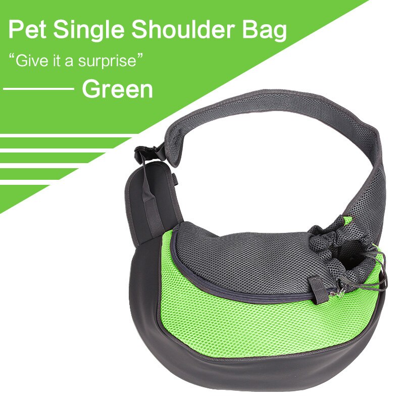 Backpack Carrier for Dogs Chihuahua Handbags Puppy Dogs Bag Carrying Pet Single Shoulder Bag Breathable Mesh Pet Carrier Dog Cat: Green / 22 x 24 x 31 cm