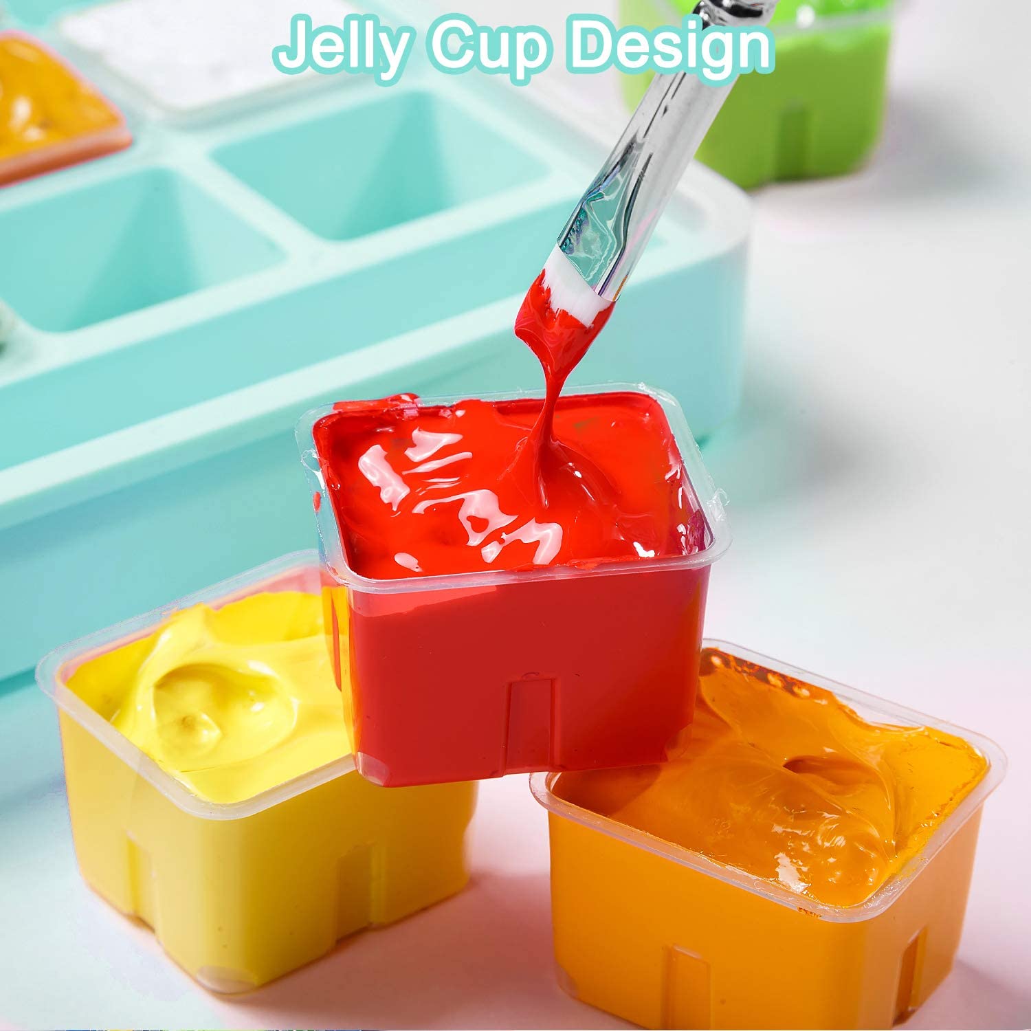 HIMI MIYA Gouache Paint Set 18/24 Colors 30ml Unique Jelly Cup Portable Case with Palette and 3 Paint Brushes For Artist