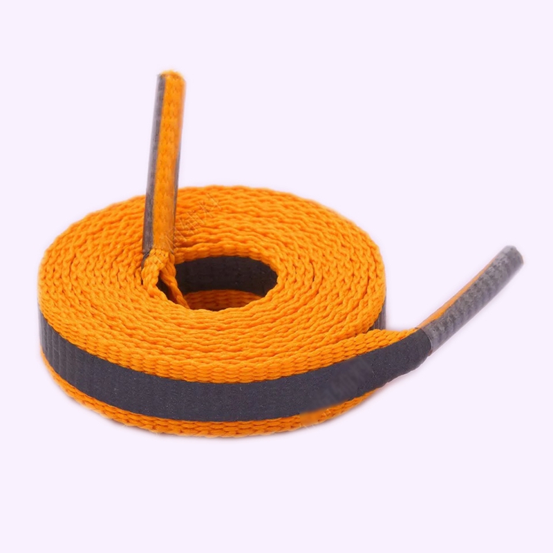 1 paar 3M Reflektierende Schnürsenkel Sneaker Schnürsenkel Laufschuhe Schnürsenkel unisex Schnürsenkel Leucht Leuchtende Schnürsenkel: hell Orange / 100cm