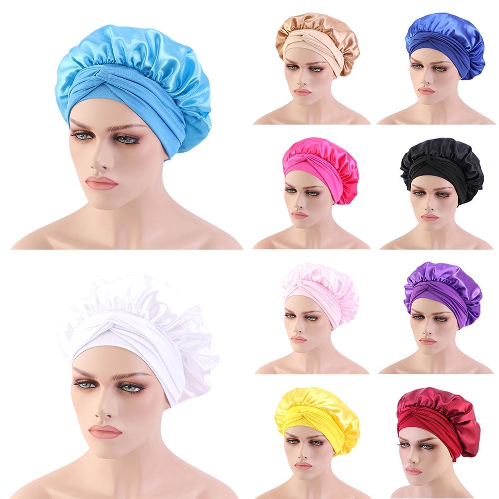 Vrouwen moslim stretch tulband hoed chemo muts haaruitval hoofddoek wikkel hijab muts polyester 10 kleuren