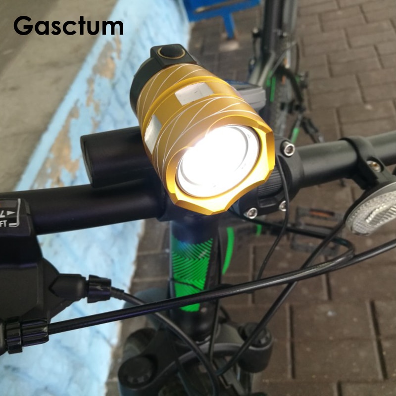 15000LM Gratis Zoom Waterdichte T6 LED Fietslicht Bike Front Lamp Torch Koplamp met USB Oplaadbare Fietsen achterlicht