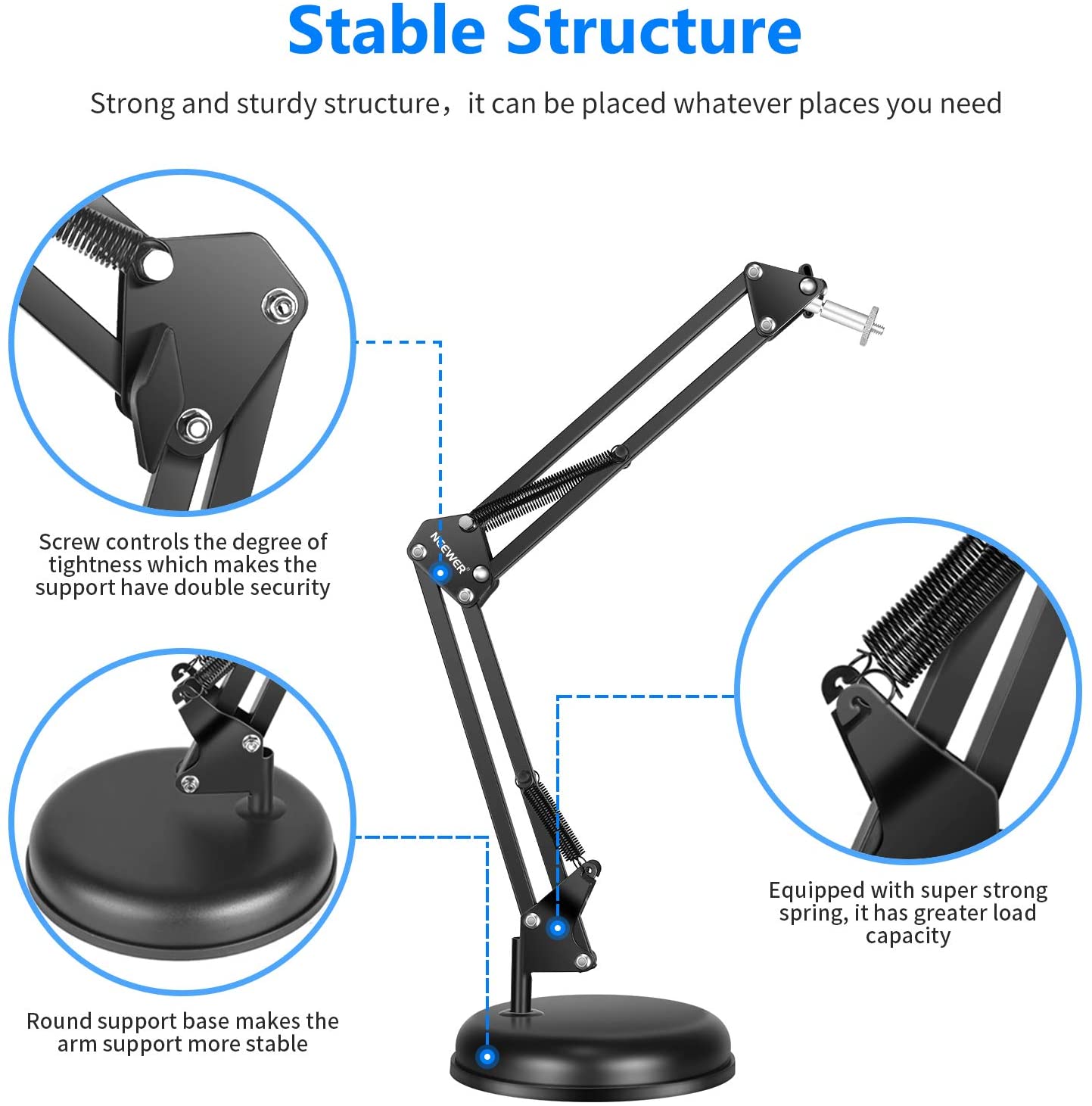 Supporto da tavolo regolabile con braccio a forbice per braccio a sospensione con Base per Webcam Logitech C922 C930e C930 C920 C615