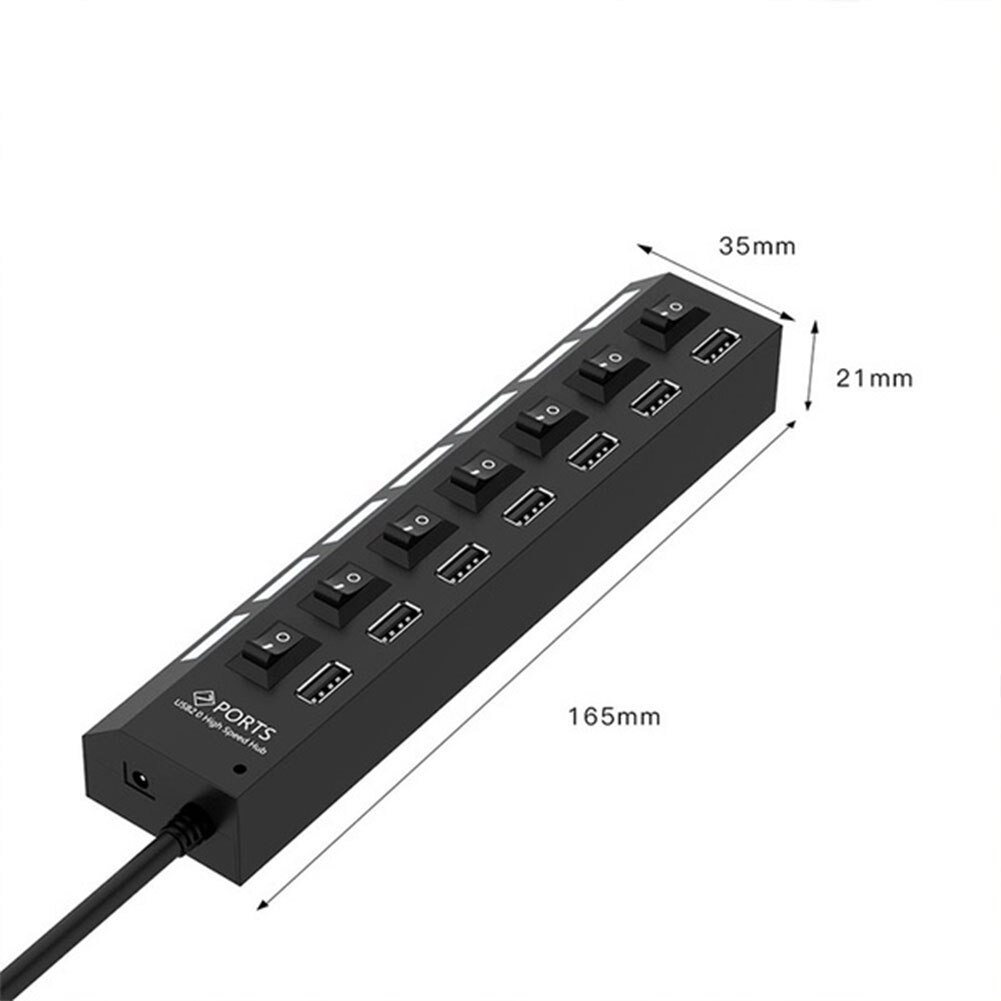 High Speed USB 2.0 Adapter Hub 7 Ports / 4 Ports LED Multi-Port Hub Socket Powered ON/OFF Switch Charger Splitter For PC Laptop