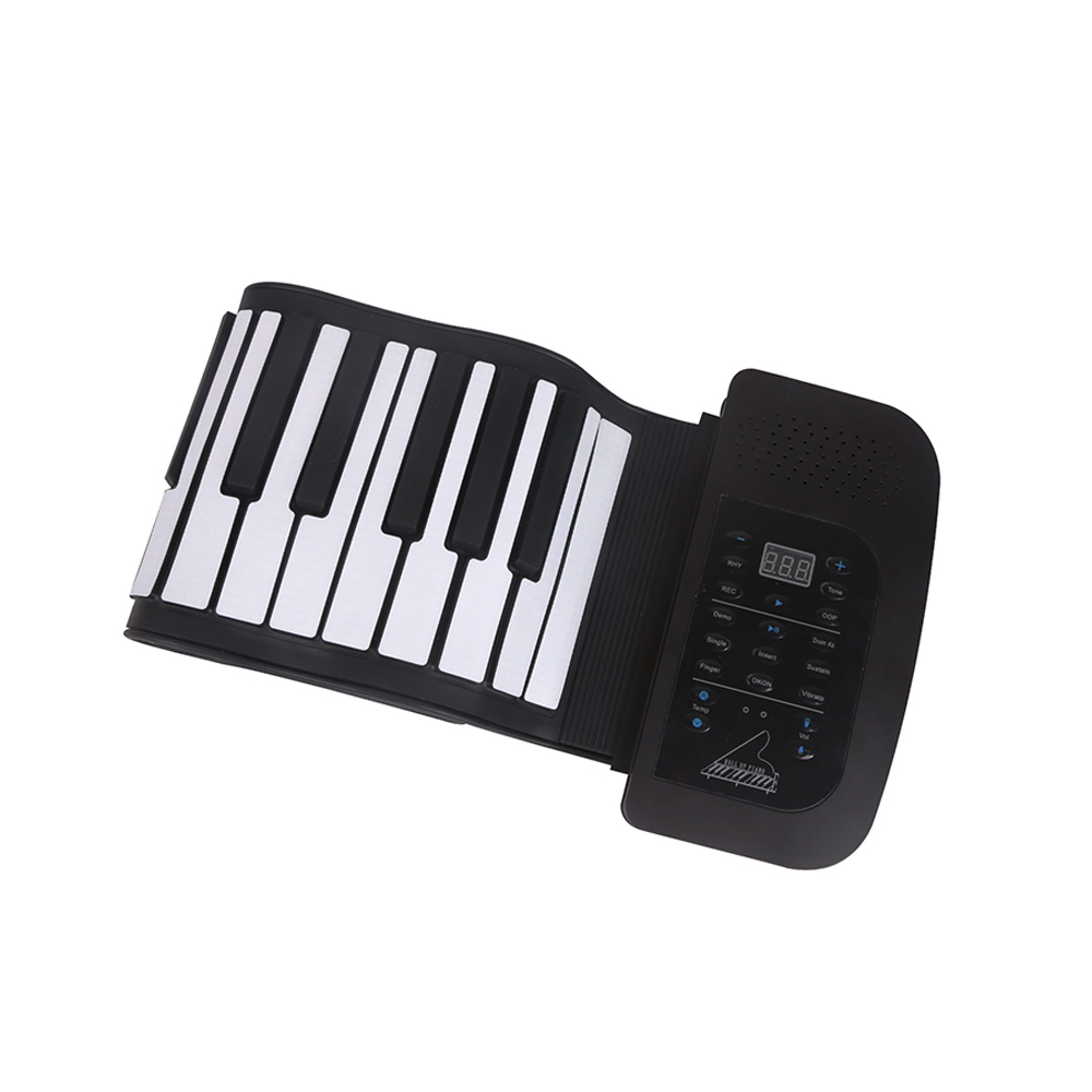 FLGT-Roll up piano portable 61 key soft elastic electronic music keyboard piano built-in loudspeaker rechargeable battery for