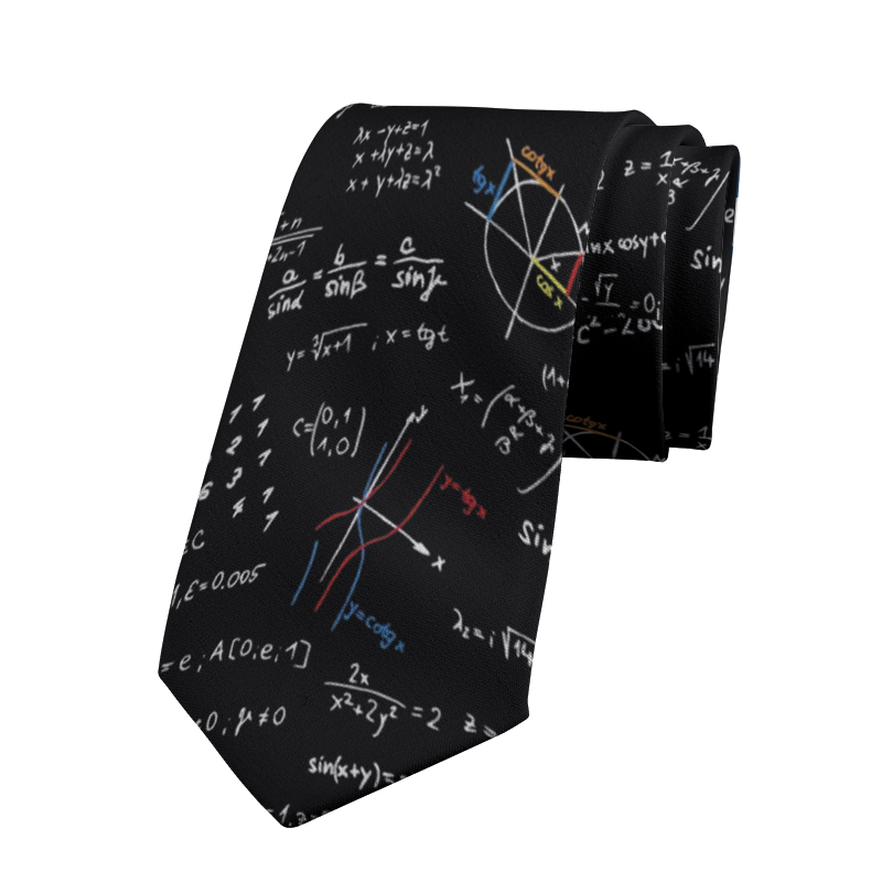 Interesting mathematical formulas casual tie scientific symbols business shirt tie party wedding accessories tie: SKY BLUE