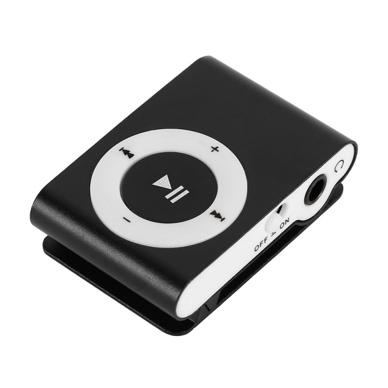 8 kleuren Portable Mini Mp3 Muziekspeler Mp3 Speler Ondersteuning Micro TFCard Slot USB MP3 Sport Speler Usb-poort Met oortelefoon: Black