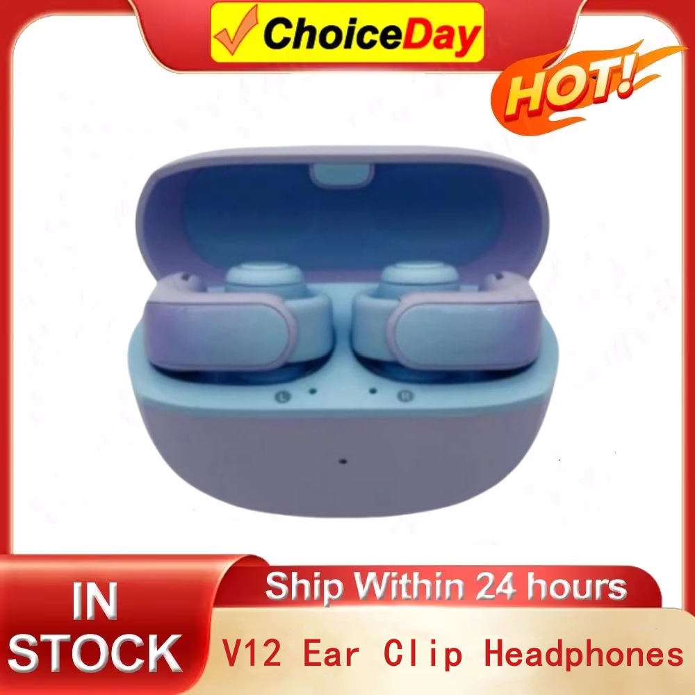 V12 Koptelefoon Draadloze Bluetooth 5.3 Open Headsets HiFi Stereo Sport Oordopjes HD Mic Call Oor Clip Hoofdtelefoon voor BOSE Ultra