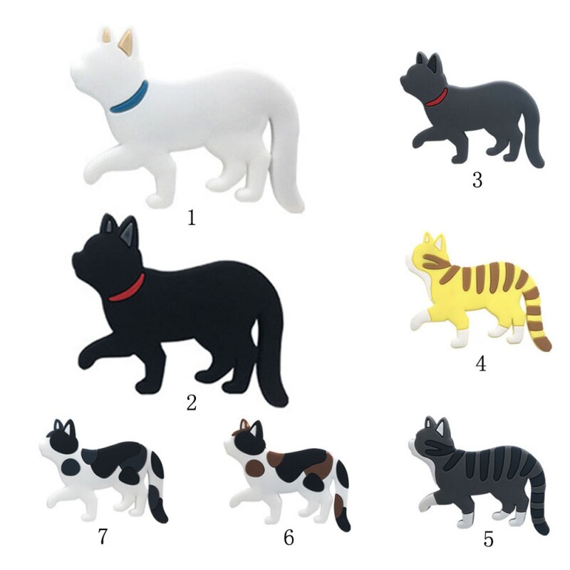 Home Multifunctional Lovely Cartoon Cat Fridge Magnet Hook Refrigerator Magnetic Sticker Hooks