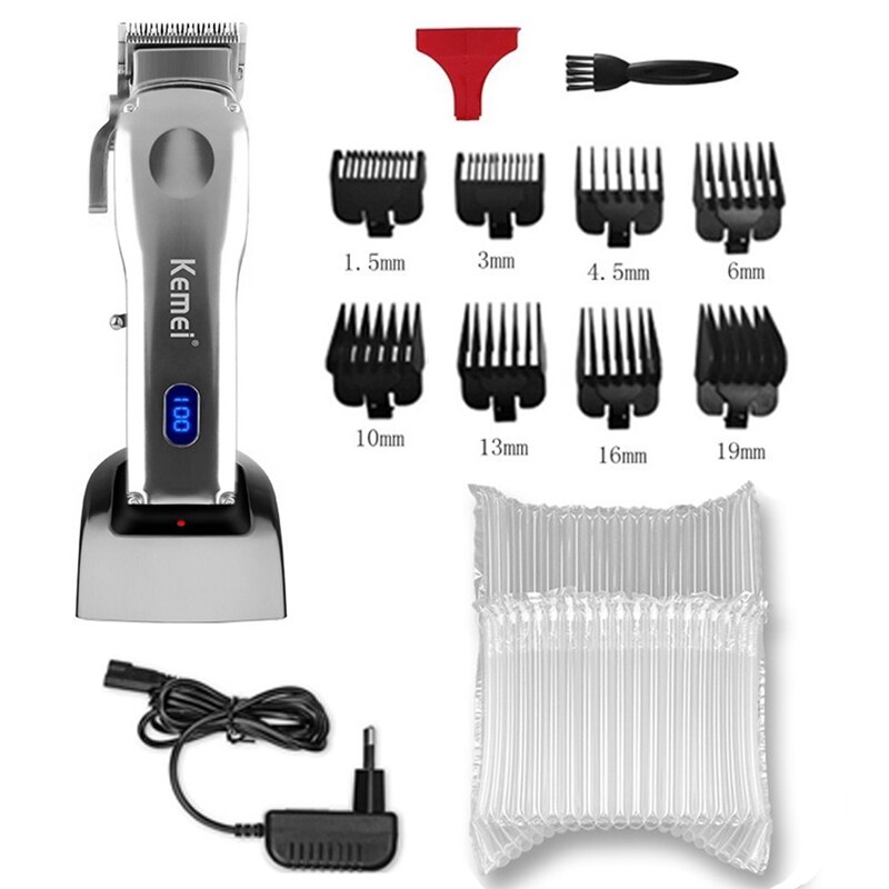 all metal hair trimmer electric adjustable hair clipper rechargeable hair cutting machine wire&wireless haircut: with bubble bag