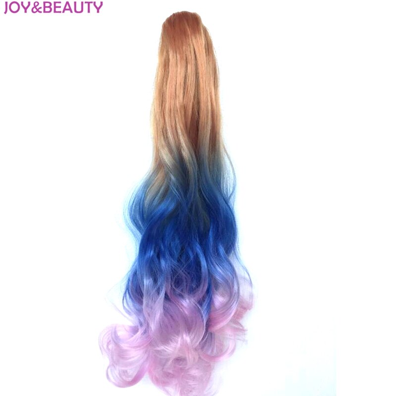 JOY & BEAUTY-coleta de fibra sintética de alta temperatura, coleta ondulada larga, Color ombré, 22 pulgadas, pinza para extensión de cabello