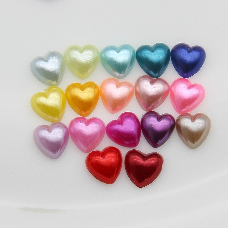 200 stk / lot 7mm farverige hjerteperler diy håndværk forsyninger beklædningsgenstand perler halve perler dekoration fotoalbum perler tilbehør