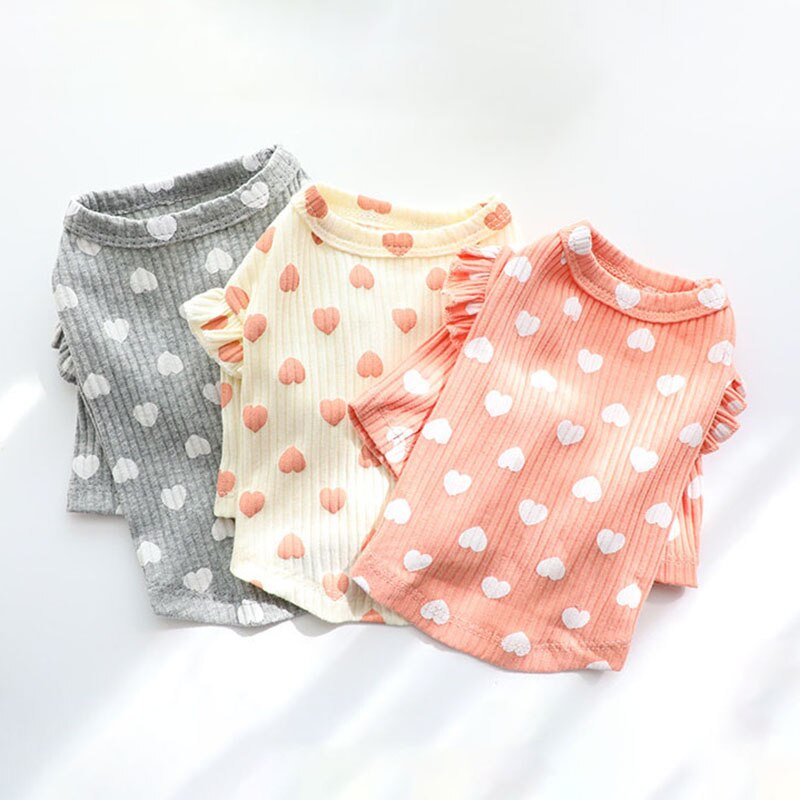 Kat Kleding Hart Print Pet Kleding Voor Kleine Katten Honden Kat Kostuums Zachte Kitten Kitty Jas Puppy Katten Outfit mascotas