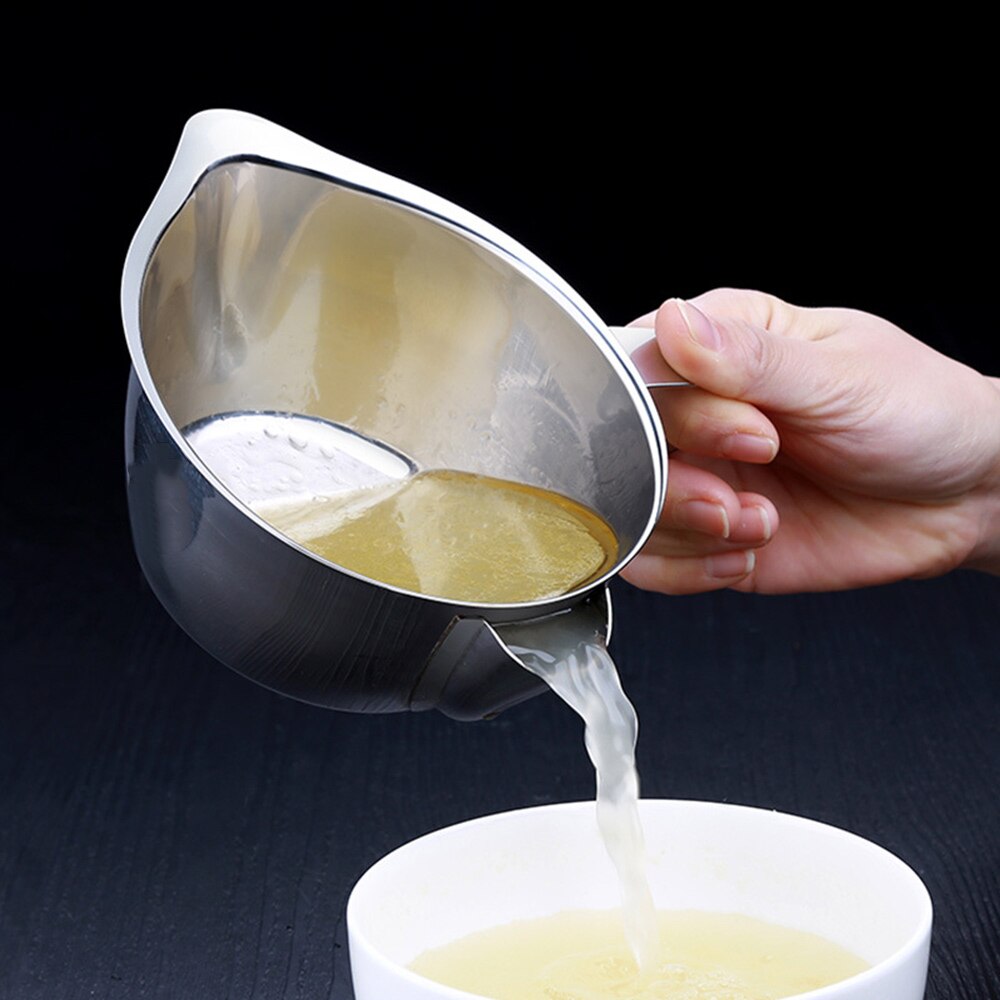280-800ml multifunktion 304 rostfri såsolja fettseparator fettoljefilter filter sil skål kök matlagningsverktyg
