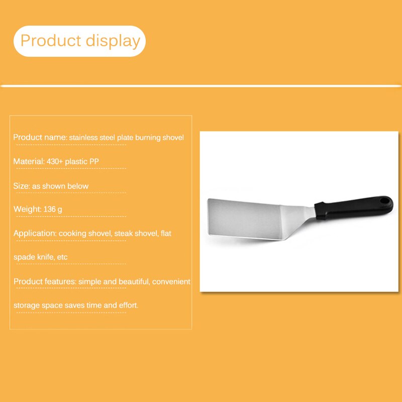 Kitchen Shovel Grill Spatula &amp; Scraper Set Flipper Stainless Steel For Flat Top Grill Griddle Accessory Tool Kit