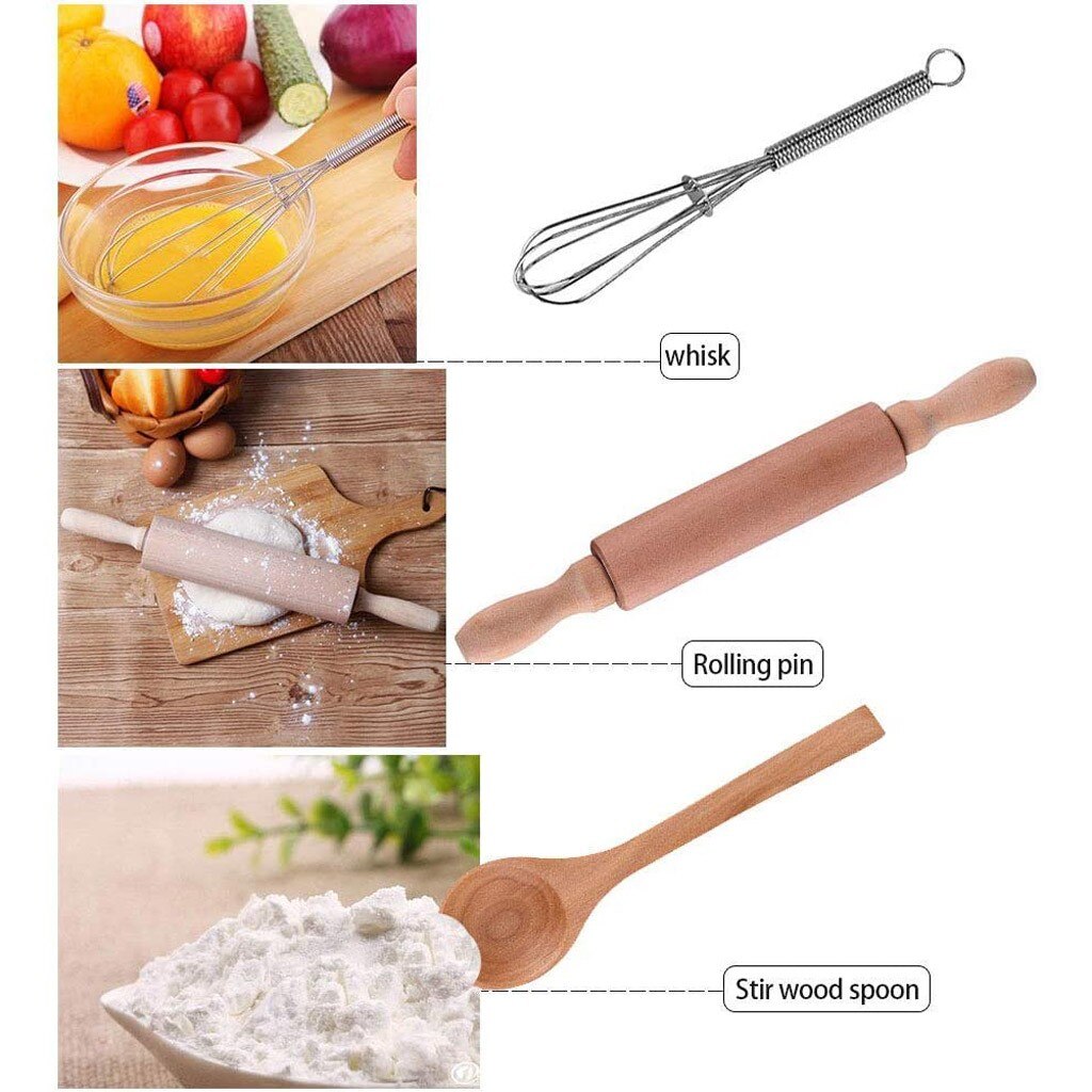 Kit de cuisine pour enfants, 25 pièces, cuisine, Diy, gâteau, pâtisserie, Dessert, kit de cuisson, ensemble d'ustensiles créatifs et amusants pour enfants