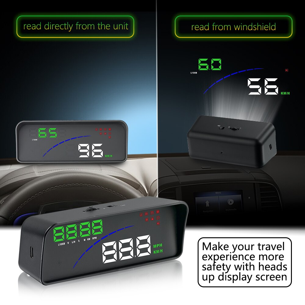 Écran HUD OBD/GPS Pour Voiture - Affichage Tête Haute Vitesse, RPM, Température Et Plus