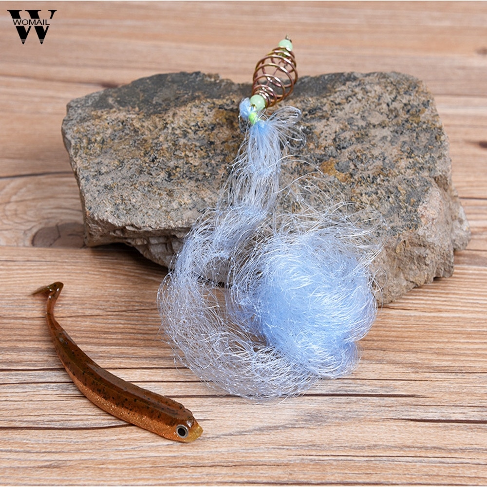 Multi størrelse metall nylon fiskegarn felle perle kobber fjær stim netting nettutstyr for hånd casting