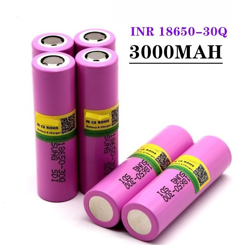 18650 Battery 3.7V 3000mAh 30Q 18650 Rechargeable Battery High-current for Flashlight Batteries for 18650 Battery: Grey