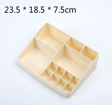 1 stk simpel stil makeup organizer opbevaringsboks plast kosmetik diverse opbevaringsholder til hus opbevaring kontor bord: Gul