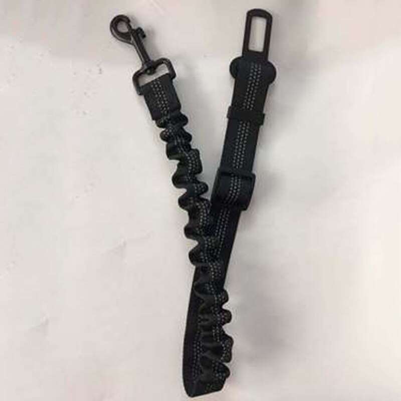 Autogordel voor huisdieren, intrekbare en verstelbare reflecterende elastische trekkoord voor honden, autogordel voor huisdieren, huisdierbenodigdheden: Zwart-zwarte hardware