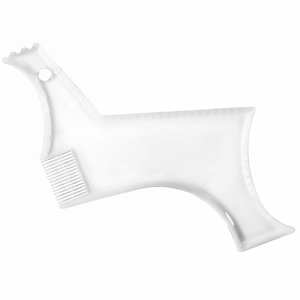 Outil de coiffure de mise en forme de barbe avec peigne intégré pour une ligne parfaite de bordure: Transparent