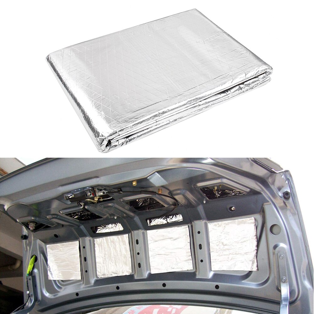 Car Hood Engine Firewall Heat Mat Deadener Sound Insulation Deadening Material Aluminum Foil Sticker 140cm x100cm RS3-ENL009