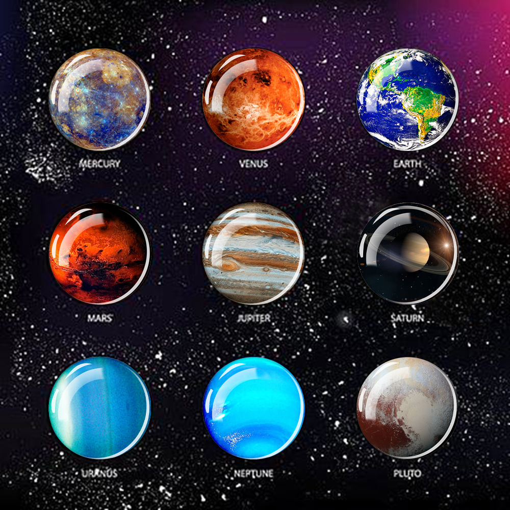 Solar System Luminous Magnet Fridge Planet Universe Outer Space Refrigerator Magnets Stickers Glass Glow In The Dark Home Decor