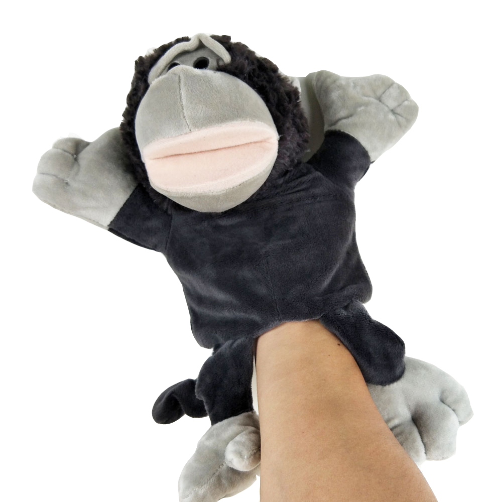 Spædbørn børn stor sort gorilla baby plys udstoppet hånddukke legetøj julefødselsdag